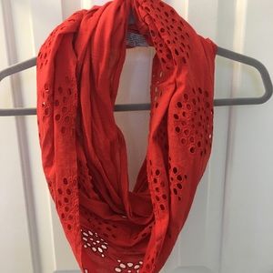 Lucky Brand orange infinity scarf.